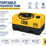 400L HDPE portable diesel transfer tank with 12V pump on construction site