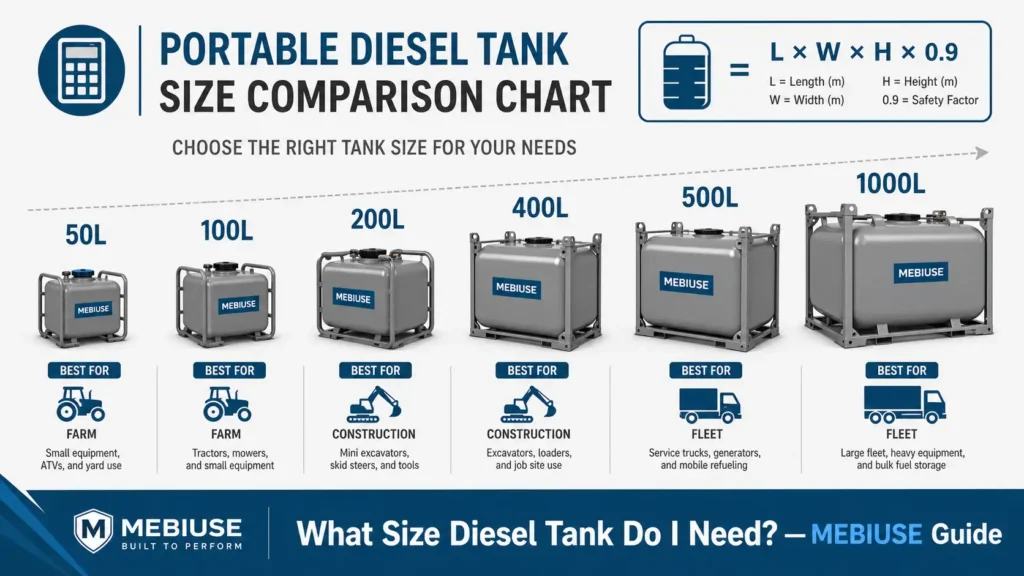 What Size Portable Diesel Tank Do I Need — MEBIUSE Capacity Guide